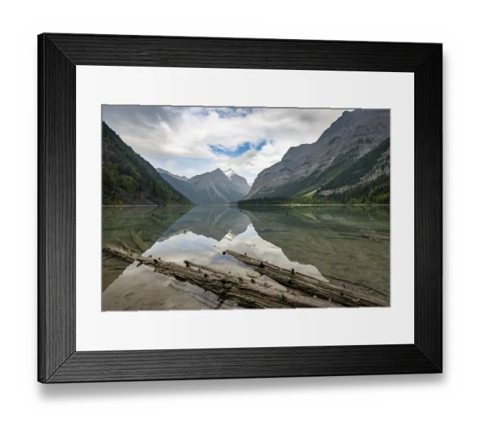 Framed Print : Kinney Lake, snow-capped mountains reflected in the lake