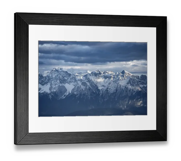 Framed Print : Mountains with snow, mountain landscape Framed Print : Mountains with snow, mountain landscape