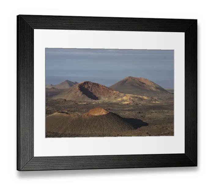 Framed Print : Different coloured volcanic cones