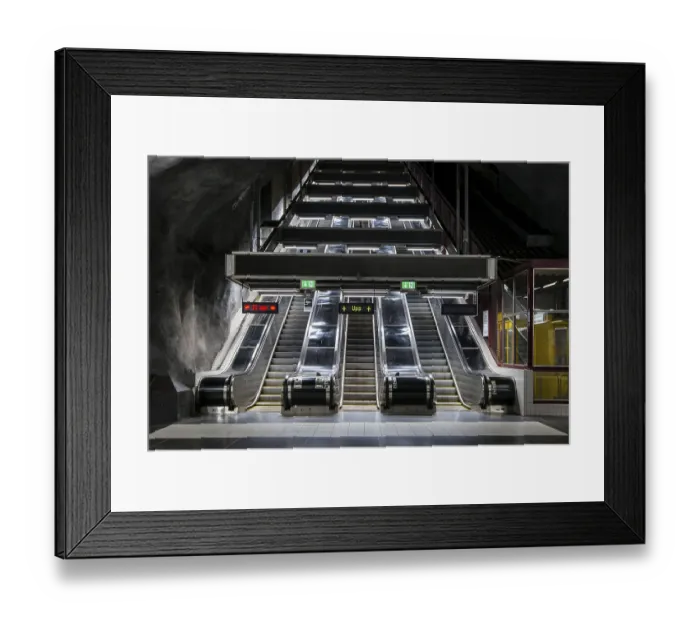 Framed Print : Subway, Fridhemsplan station, escalator