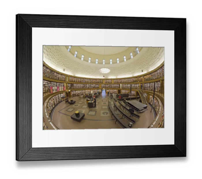 Framed Print : Library, Interior, Stockholm, Sweden, Europe
