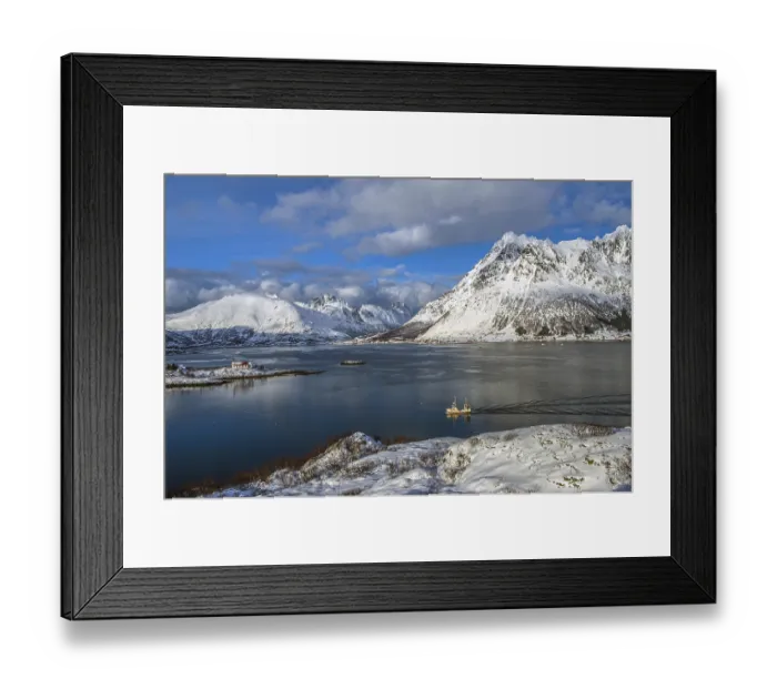 Framed Print : Sildpollnes Church on a headland