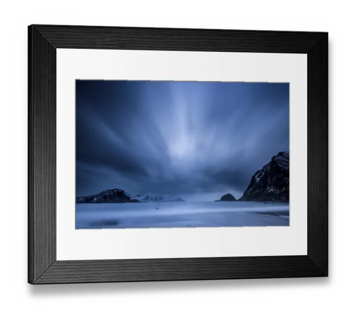 Framed Print : Blue Hour at the beach of Haukland Framed Print : Blue Hour at the beach of Haukland