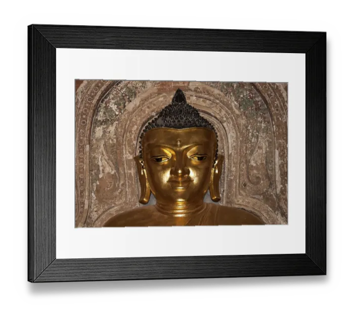 Framed Print : Gilded Buddha head, Ananda Temple Framed Print : Gilded Buddha head, Ananda Temple