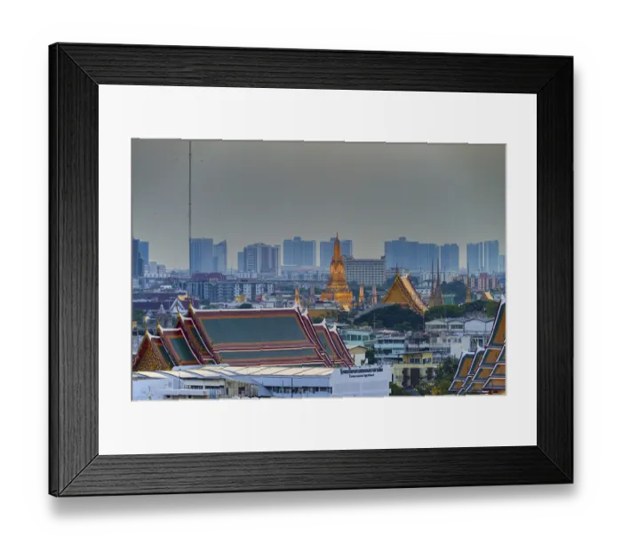Framed Print : Panorama from Golden Mount to the illuminated Wat Ratchabophit Framed Print : Panorama from Golden Mount to the illuminated Wat Ratchabophit