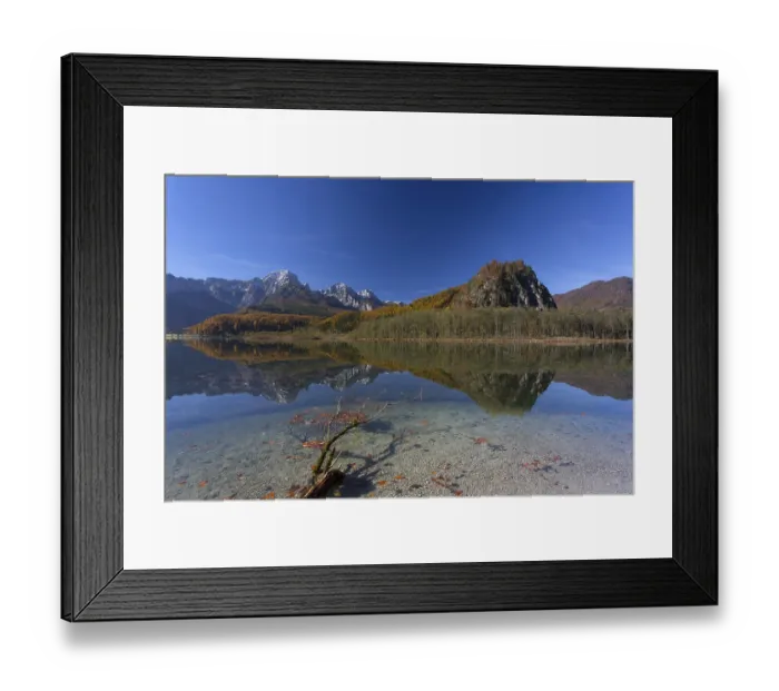 Framed Print : Autumn mood at lake Almsee, Gruenau