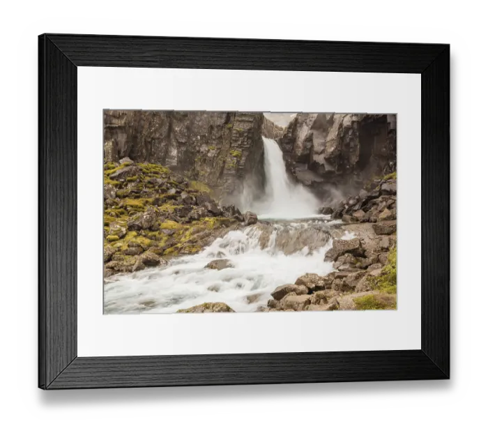 Framed Print : Folaldafoss Waterfall, Berufkordur Framed Print : Folaldafoss Waterfall, Berufkordur