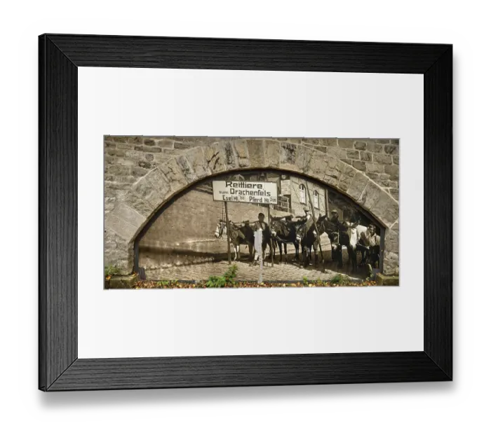 Framed Print : Old photo on the Eselsweg, the ascent to Drachenfels
