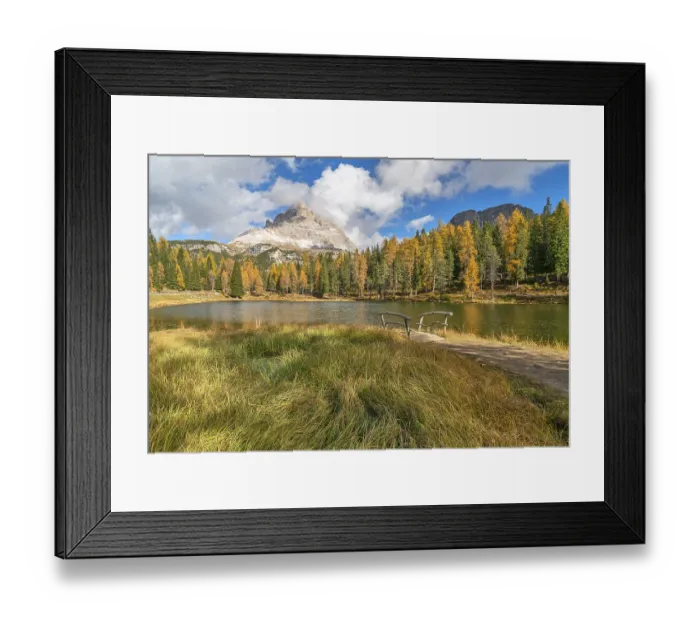 Framed Print : Autumn at Lago d'Antorno, Three Peaks