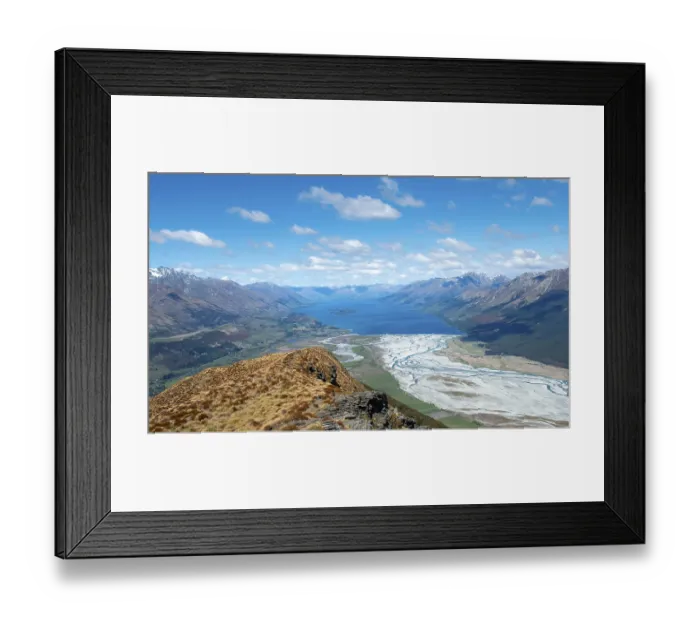 Framed Print : View of Lake Wakatipu from Mount Alfred