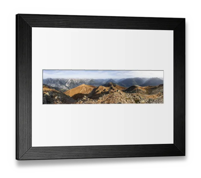Framed Print : Panorama, mountain panorama at Kreuzjoch summit