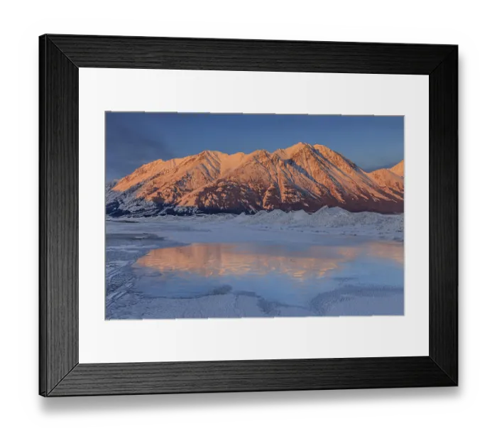 Framed Print : Morning light, clouds, mountains