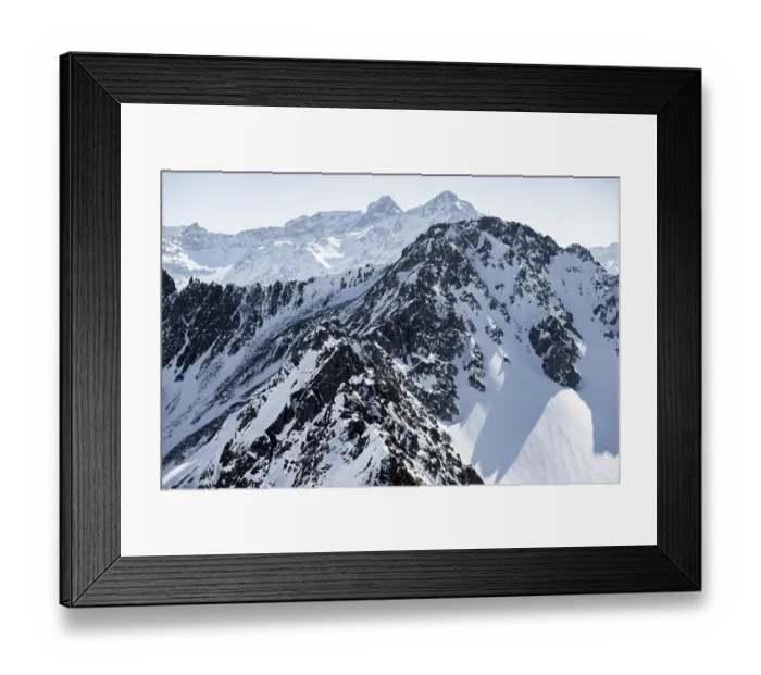 Framed Print : Peaks and mountains in winter, Sellraintal