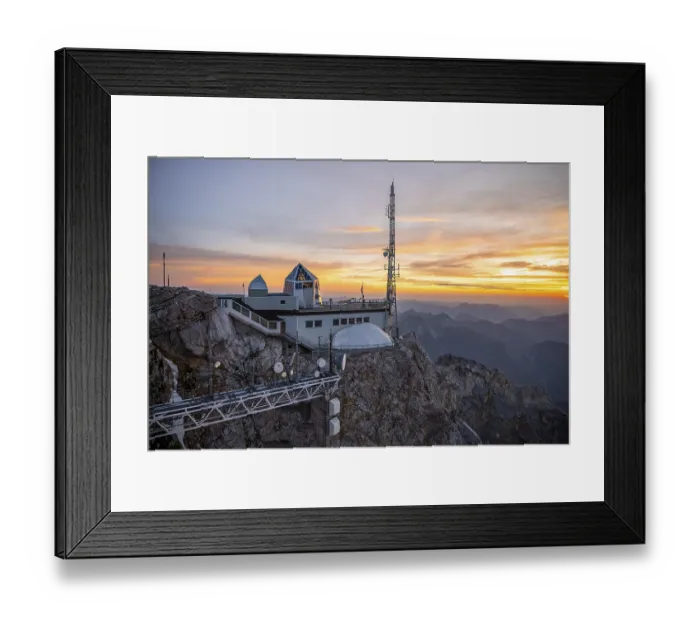 Framed Print : Mountain station of the Tyrolean Zugspitze railway at the summit of the Zugspitze