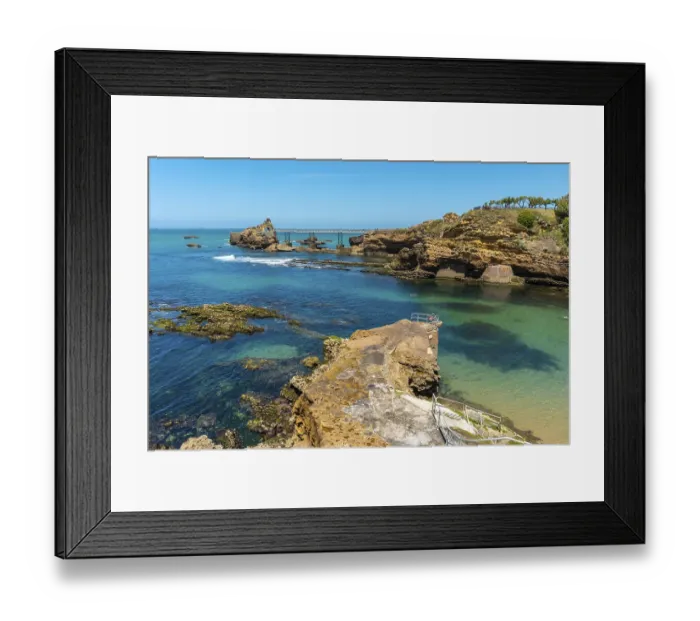 Framed Print : Coast of Plage du Port Vieux on a summer afternoon