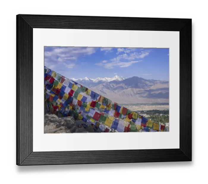 Framed Print : Panorama from Tsenmo hill over Leh and the Indus valley to Stok Kangri Framed Print : Panorama from Tsenmo hill over Leh and the Indus valley to Stok Kangri