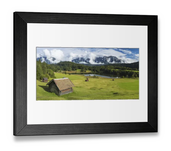 Framed Print : Geroldsee, behind it the cloudy Karwendel mountains Framed Print : Geroldsee, behind it the cloudy Karwendel mountains