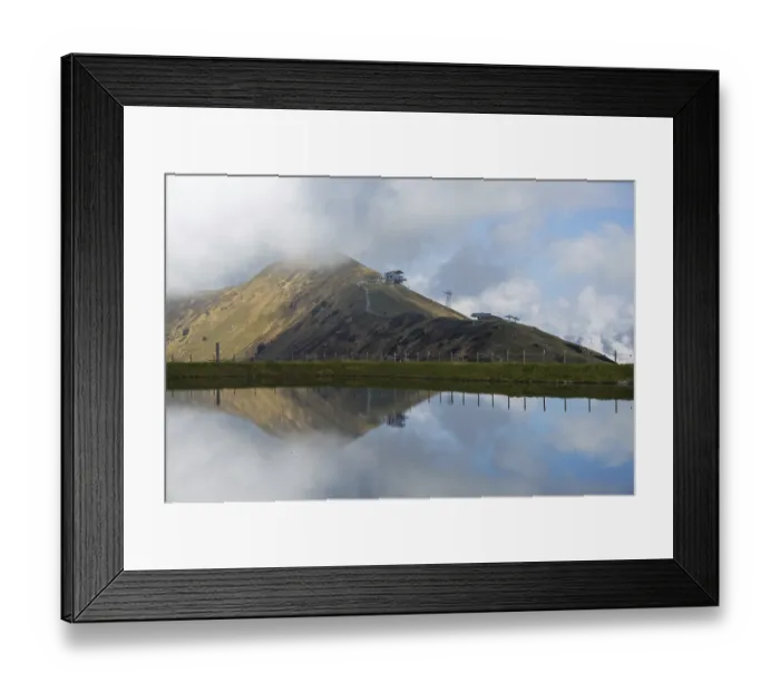 Framed Print : Artificially created lake, snow pond Framed Print : Artificially created lake, snow pond