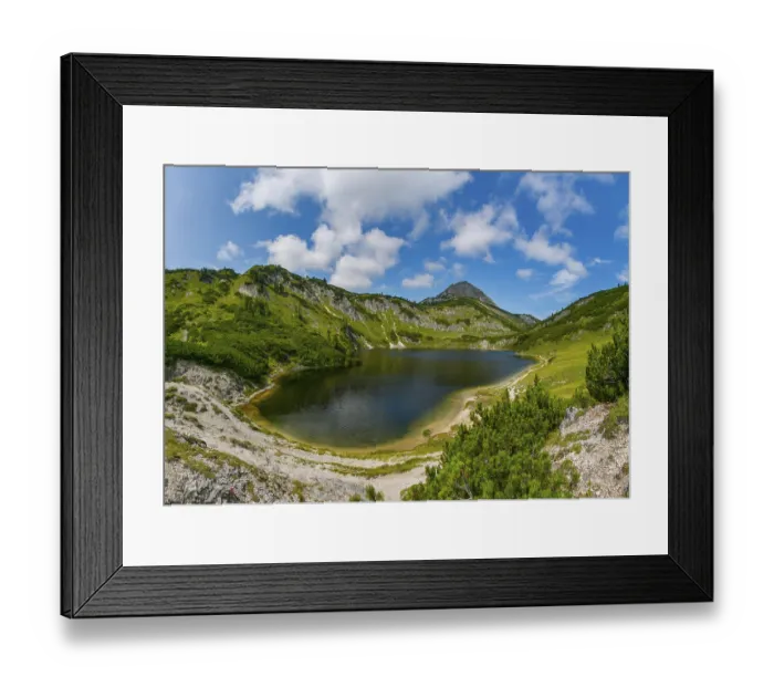 Framed Print : Totes Gebirge, Dolinensee, Wildensee with Rinnerkogel Framed Print : Totes Gebirge, Dolinensee, Wildensee with Rinnerkogel