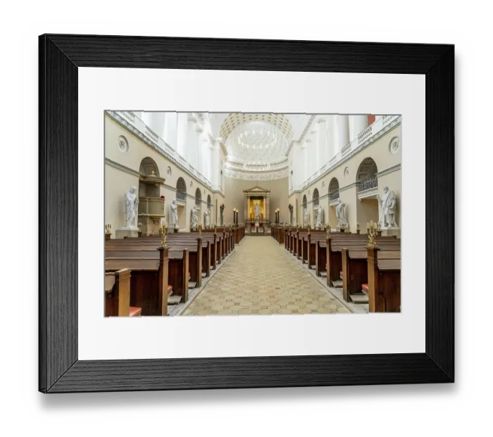 Framed Print : Interior of the Church of Our Lady in front of Frue Kirke or Copenhagen Cathedral Framed Print : Interior of the Church of Our Lady in front of Frue Kirke or Copenhagen Cathedral