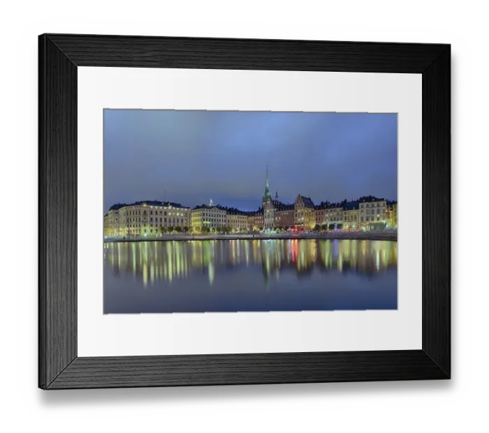 Framed Print : Gamla Stan, illuminated, Stockholm, Sweden, Europe