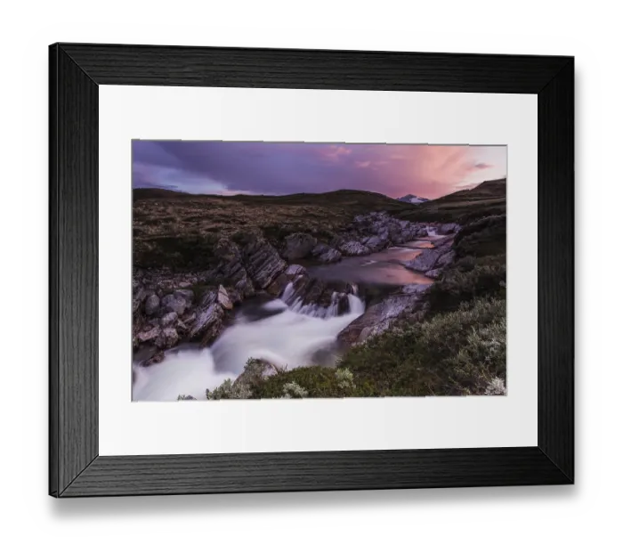 Framed Print : River Stropla after sunset, Snohetta mountain behind