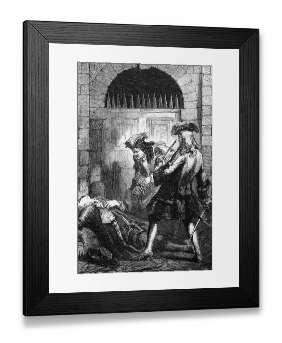 Framed Print : Out of jealousy of a woman, Captain Richard Hill and Charles Mohun Framed Print : Out of jealousy of a woman, Captain Richard Hill and Charles Mohun