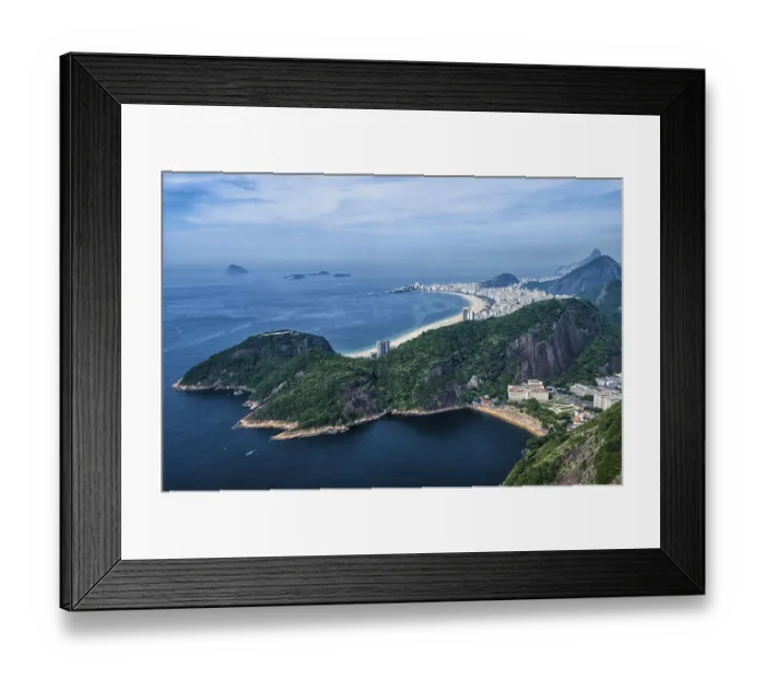 Framed Print : View over Copacabana from the Sugar Loaf Mountain