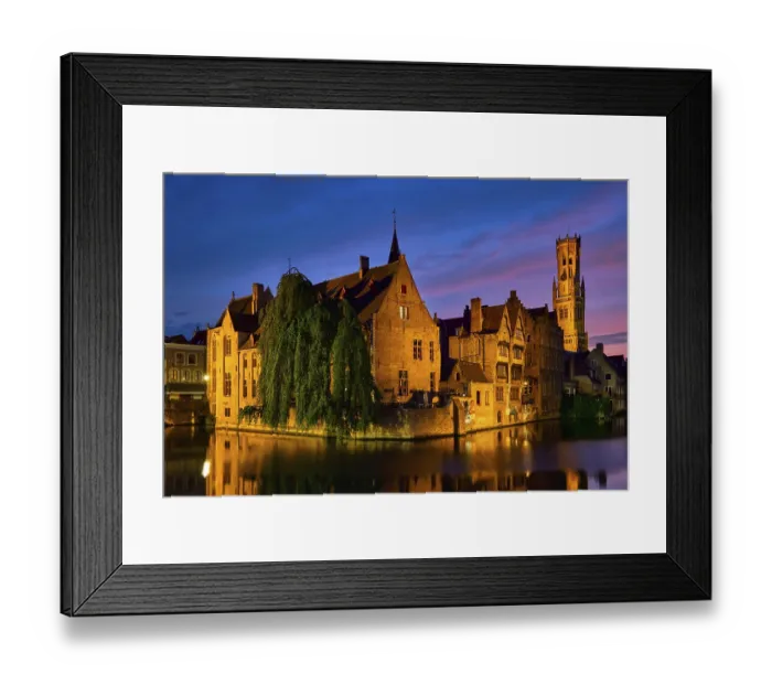 Framed Print : Famous view of Bruges tourist landmark attraction Framed Print : Famous view of Bruges tourist landmark attraction