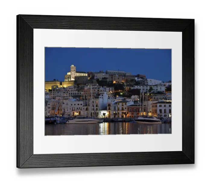 Framed Print : Dalt Vila of Ibiza or Eivissa, evening