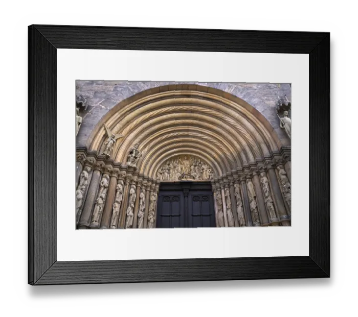 Framed Print : Depiction of the Last Judgement in the tympanum