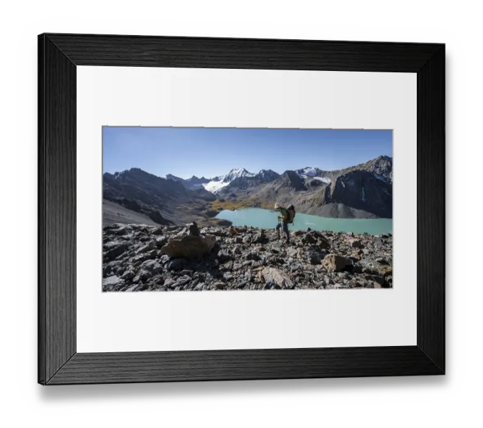 Framed Print : Mountaineers on the way to the Ala Kul Pass Framed Print : Mountaineers on the way to the Ala Kul Pass