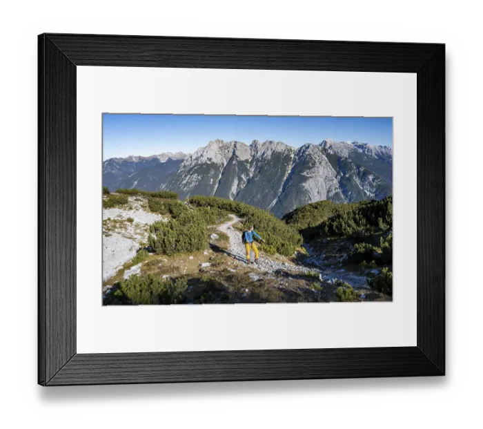 Framed Print : Mountaineers on a hiking trail