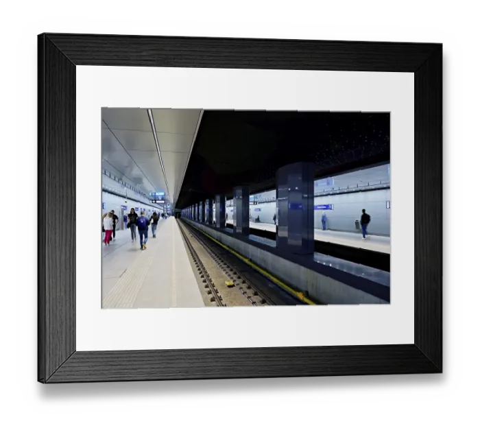 Framed Print : Interior view of the central station of the capital