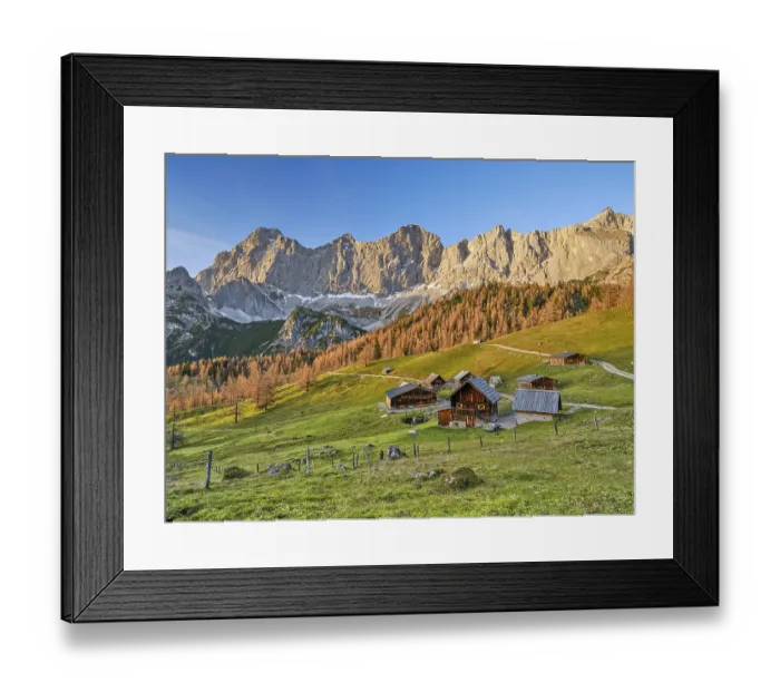 Framed Print : Neustattalm am Dachstein, alpine pasture Framed Print : Neustattalm am Dachstein, alpine pasture