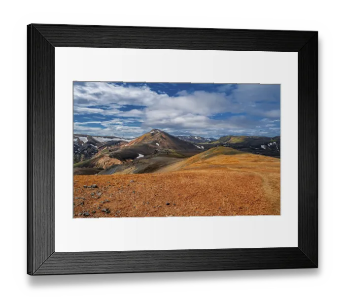 Framed Print : Landscape panorama, Dramatic volcanic landscape Framed Print : Landscape panorama, Dramatic volcanic landscape