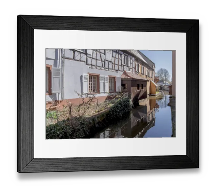 Framed Print : Half-timbered houses on the Canal de la Lauter