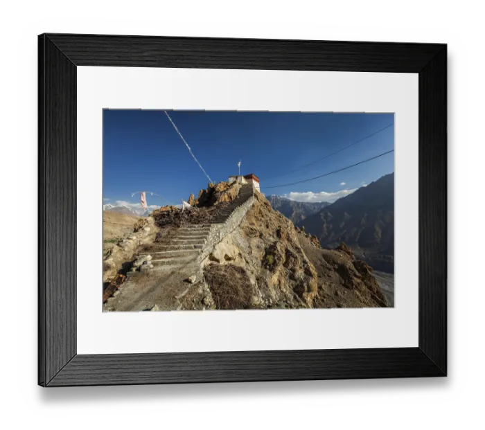 Framed Print : Stairs to Dhankar gompa (monastery)