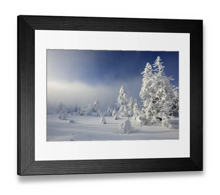 Framed Print : Deep snow-covered untouched winter landscape