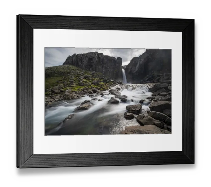 Framed Print : Folaldafoss Waterfall, Oexi Pass