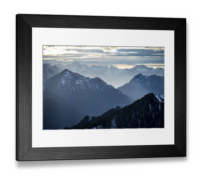 Framed Print : Ammergau and Lechtal Alps, mountains with snow