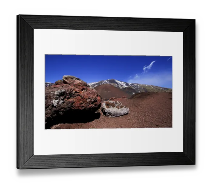 Framed Print : Large red lava boulder, red lava earth Framed Print : Large red lava boulder, red lava earth