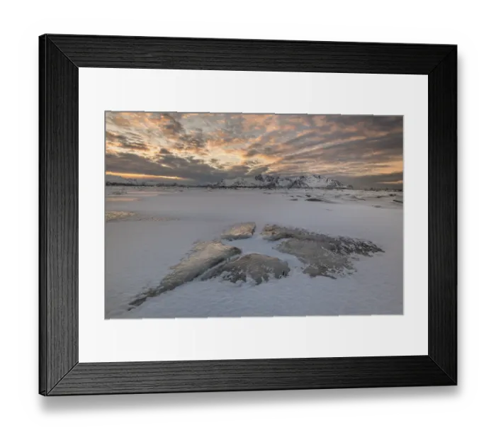 Framed Print : Evening at frozen fjord, ice structure