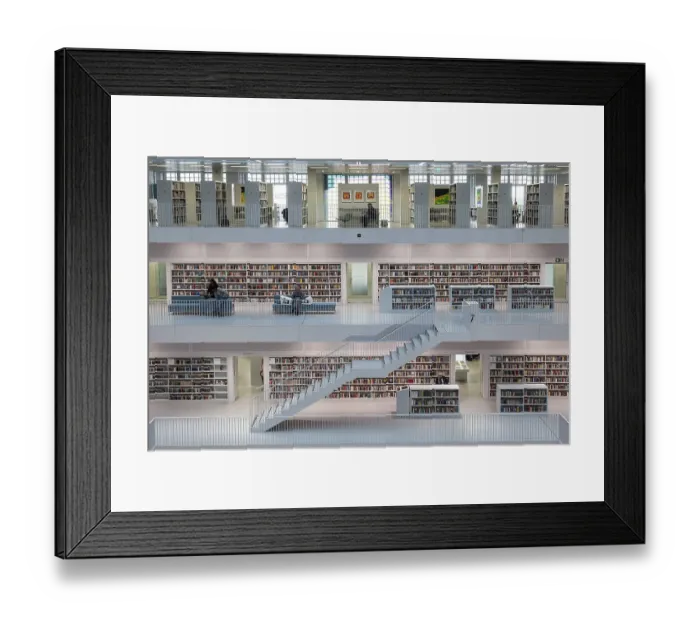 Framed Print : City Library, Interior, Stuttgart