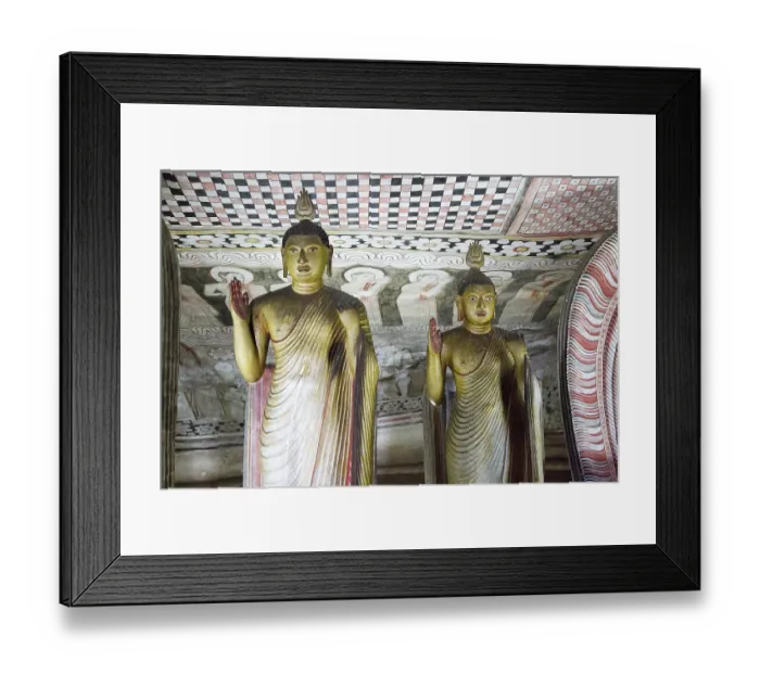 Framed Print : Buddha figures inside Dambulla cave Buddhist temple complex Framed Print : Buddha figures inside Dambulla cave Buddhist temple complex