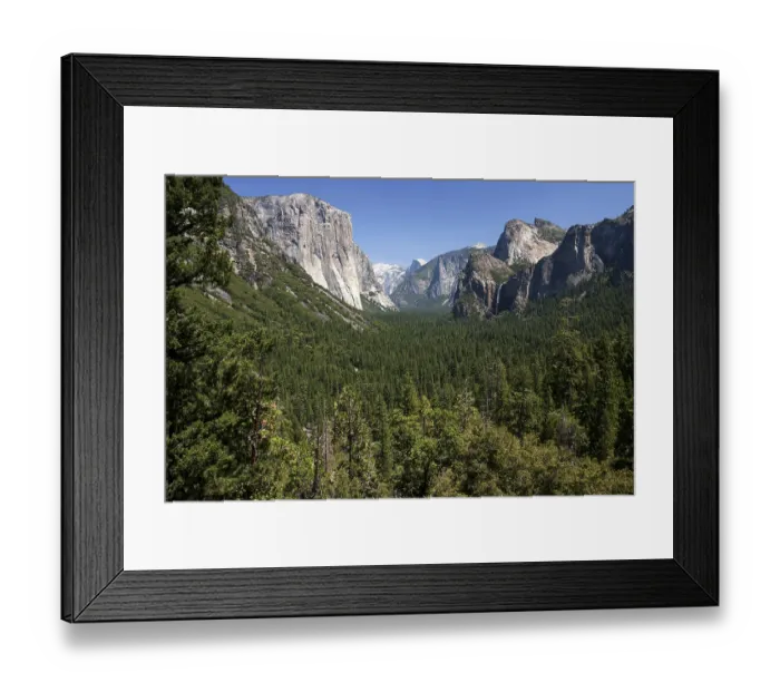 Framed Print : View into Yosemite Valley from Tunnel View