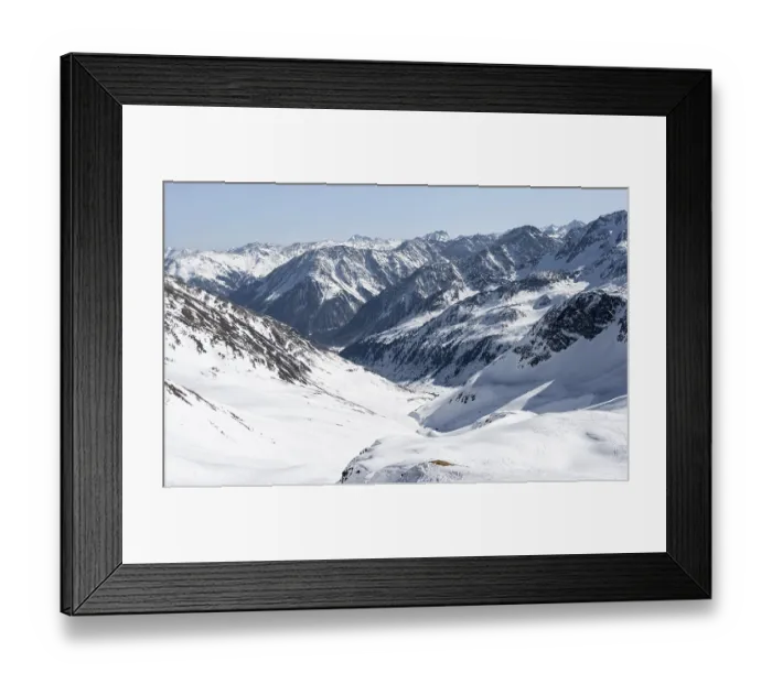 Framed Print : Peaks and mountains in winter, Sellraintal Framed Print : Peaks and mountains in winter, Sellraintal