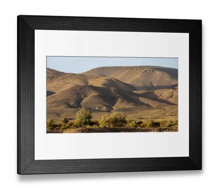 Framed Print : Mountain and hilly landscape in the evening light