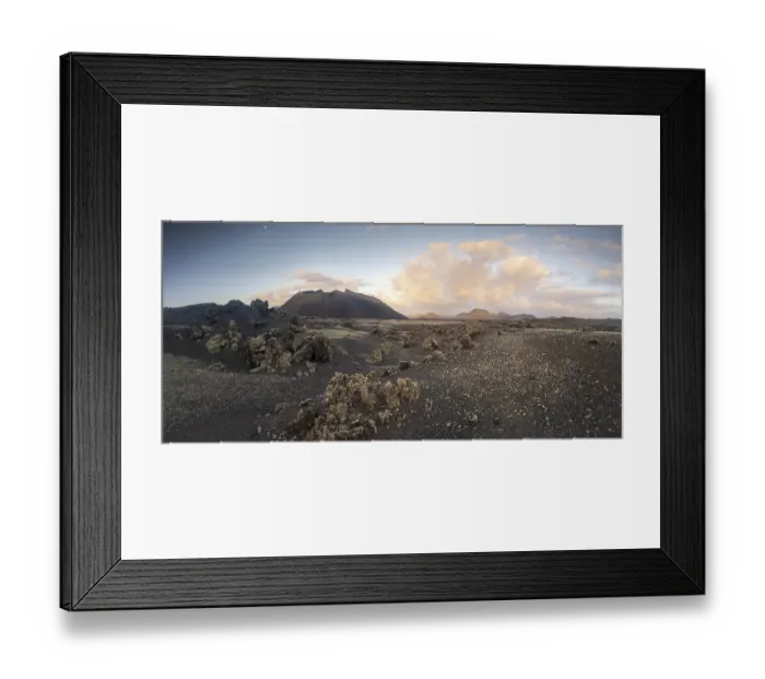 Framed Print : El Cuervo volcano at sunrise, Lanzarote