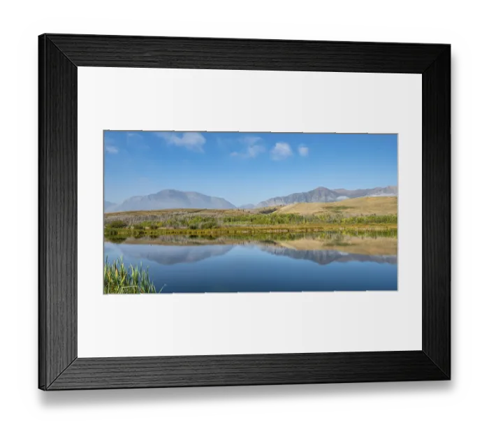 Framed Print : Mountains reflected in the lake Framed Print : Mountains reflected in the lake